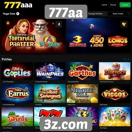 Diversidade de jogos disponíveis no 777aa